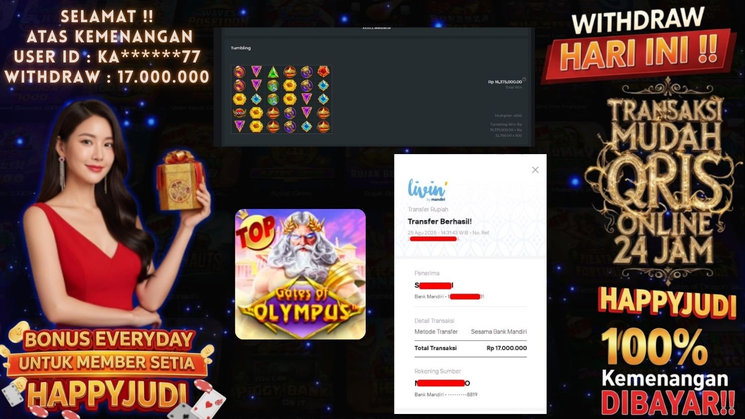 HAPPYJUDI JACKPOT SLOT GATES OF OLYMPUS